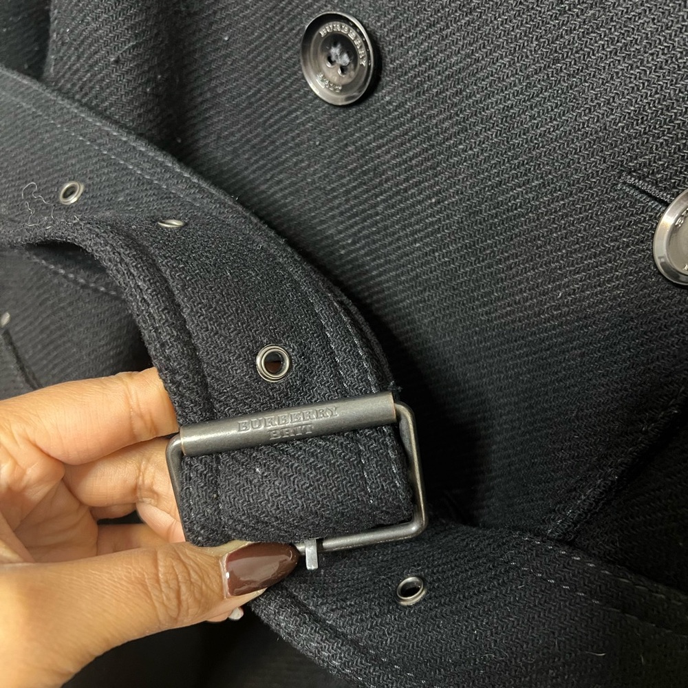 BURBERRY Daylesmoore Double Breasted Wool Cashmere Black Trench Coat Size 8 - Picture 14 of 15